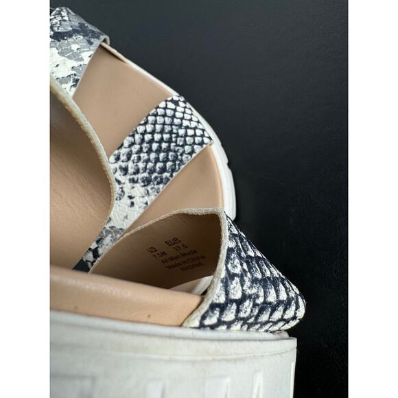 Sam Edelman Circus Strappy Snakeskin Sandals Tan Silver Ladies Size 7.5 - Picture 9 of 10